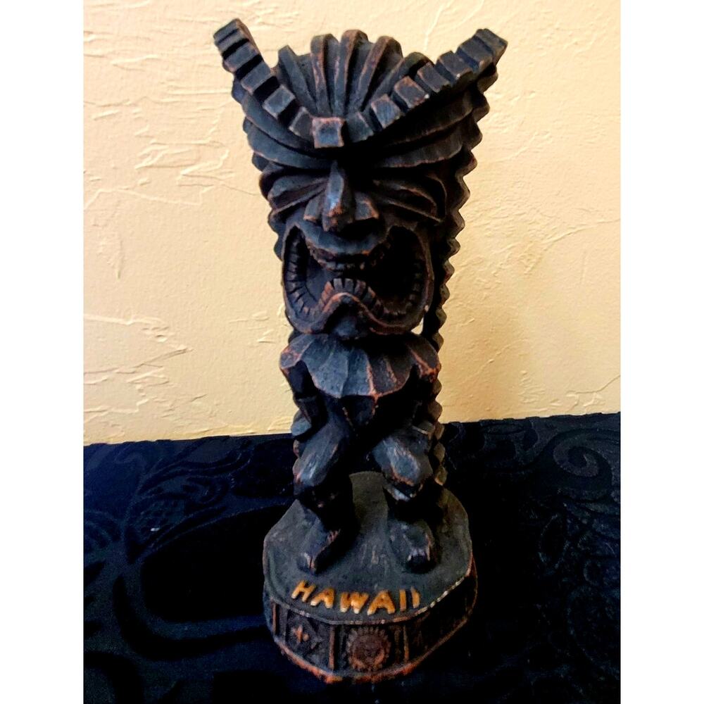 Long Life Tiki; Hawaii; VTG KC Company Traditional / Souvenir; 7" Tall